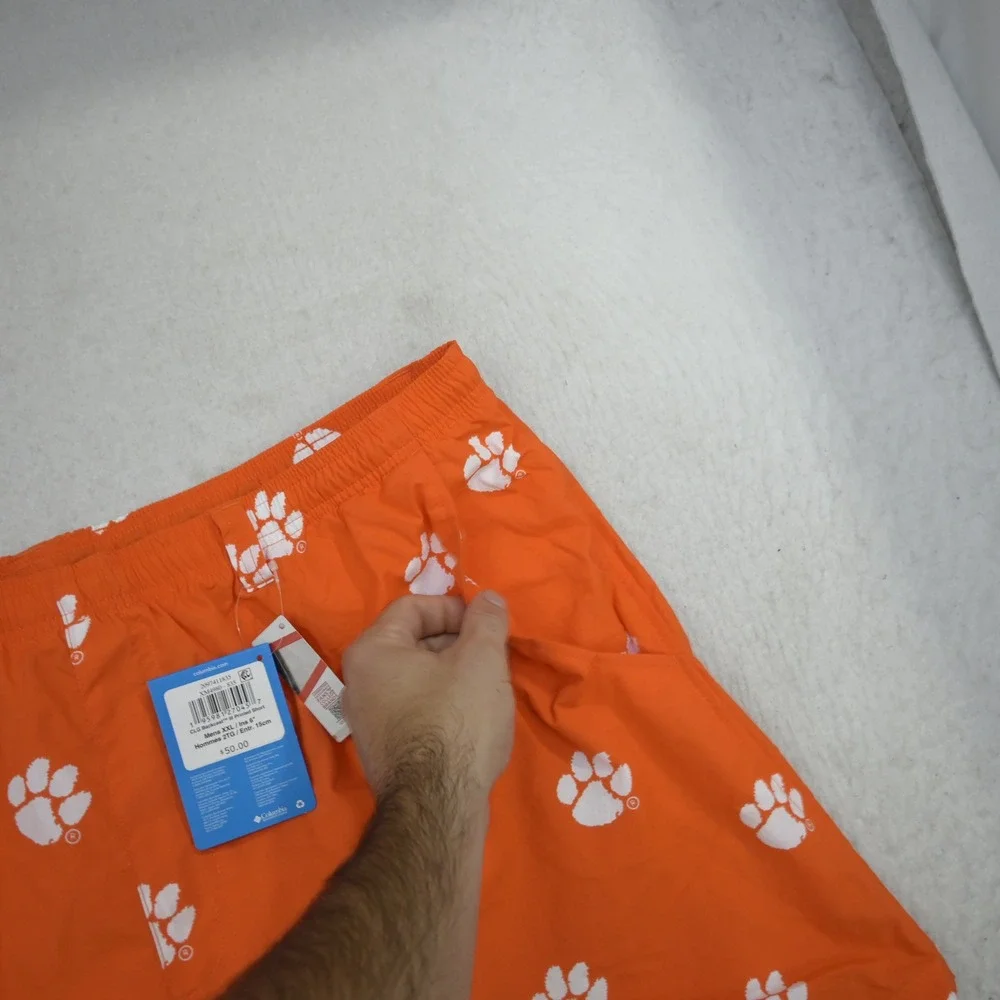 Columbia Backcast III Short Mens XXL‎ NEW Orange Clemson Tigers Paw Print 6